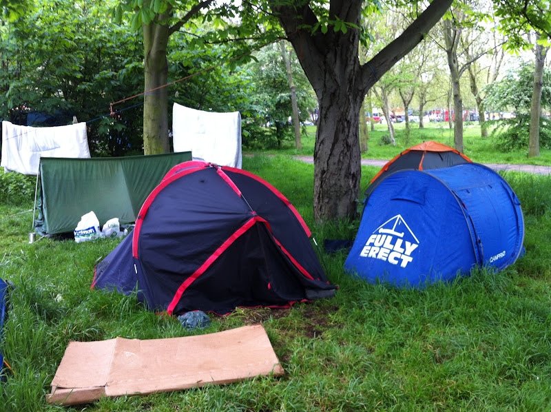 Tents in Mile End Park