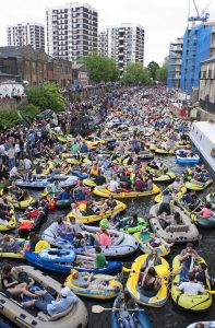 Dozens and dozens of inflatable dinghies destroying the canal habitat during nesting season