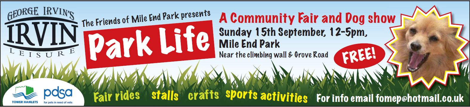 Flyer for 2013 Park Life Festival in Mile End Park, Tower Hamlets