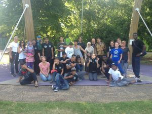 Group photo of Hub Users, Mile End Park
