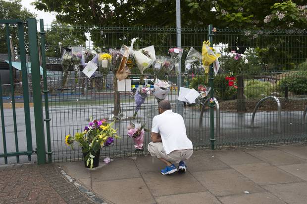 Flowers left in memorial to Alexia Walenkaki