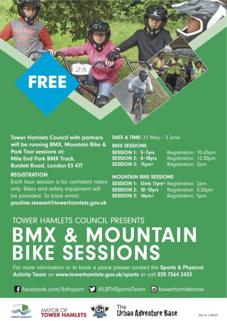 Flyer for BMX and Mountain Bike Lessons May 2016