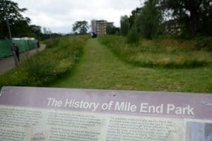 Information Board on history of Mile End Park