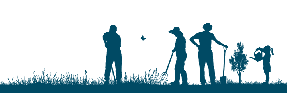 A group of conservation volunteers at work