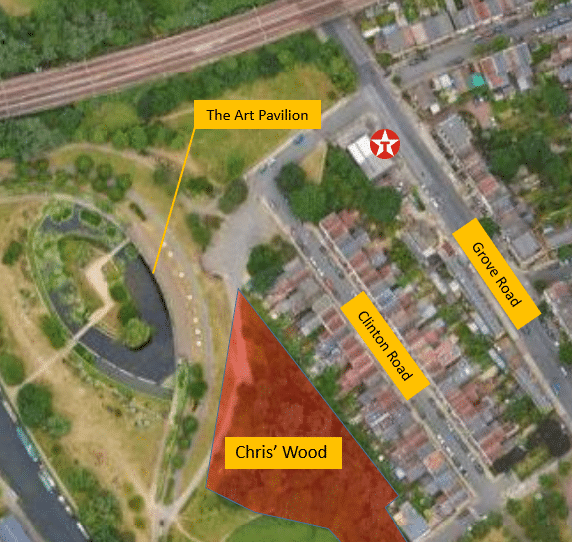 Chris' Wood (Mile End Park) Map