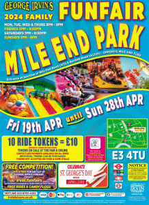 Flyer for George Irvin's Fun Fair in Mile End Park