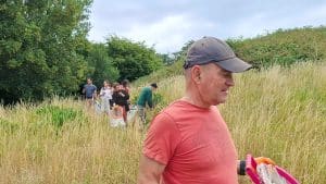 Leaving Chris' Wood - litter picking and some plant ID work